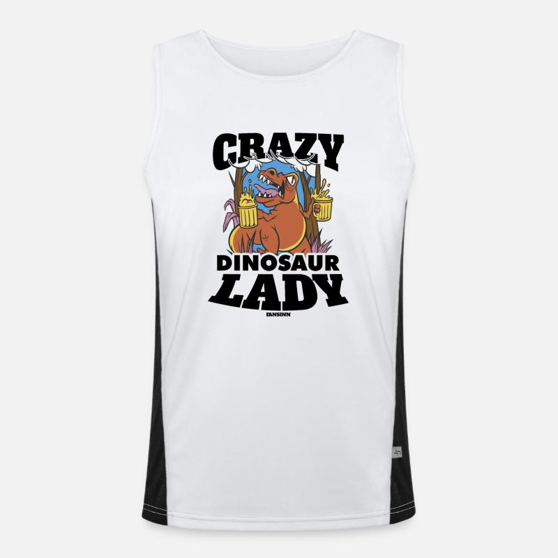 Crazy Dinosaur Lady Funktionelles Kontrast-Tank Top für Männer 