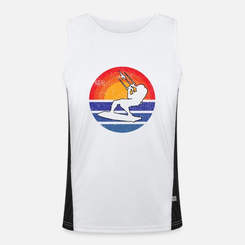 Kitesurfing Windsurfer Surfing Windsurfing Gift - Men's Functional Contrast Tank Top - white/black