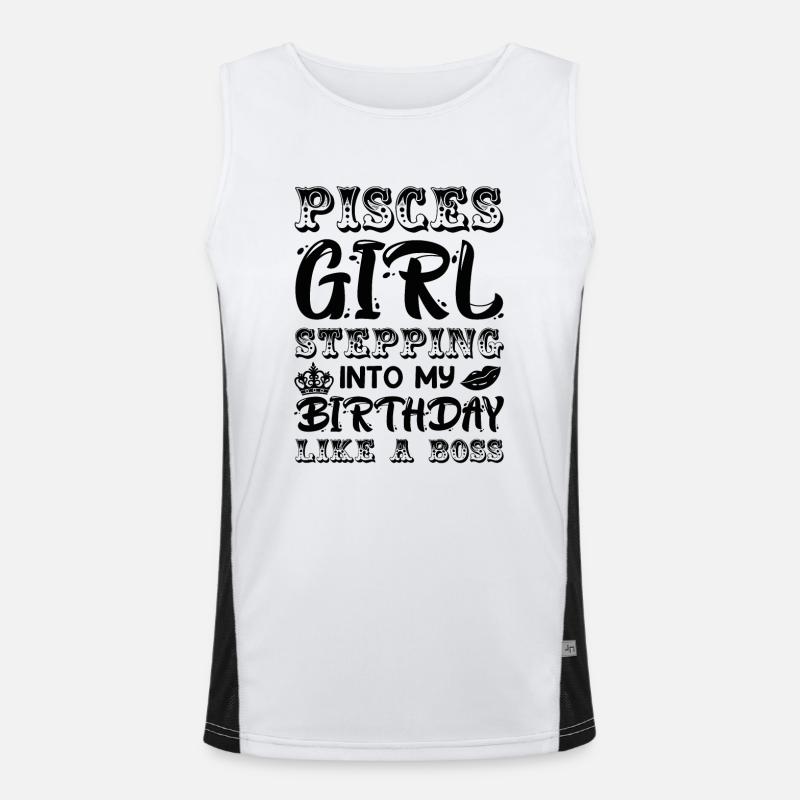 Sternzeichen Fisch Sternbild Astrologie Geschenk Funktionelles Kontrast-Tank Top für Männer 