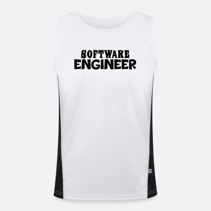 Software Developer Programmer Gift - Men's Functional Contrast Tank Top  - white/black