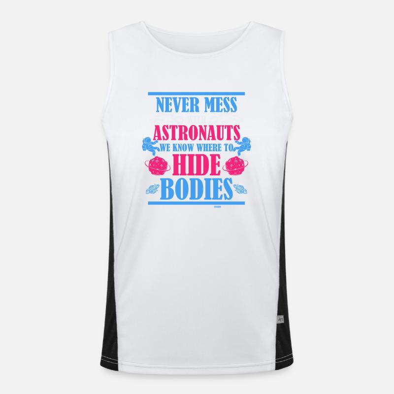 leg dich nicht mit Astronauten an Funktionelles Kontrast-Tank Top für Männer 