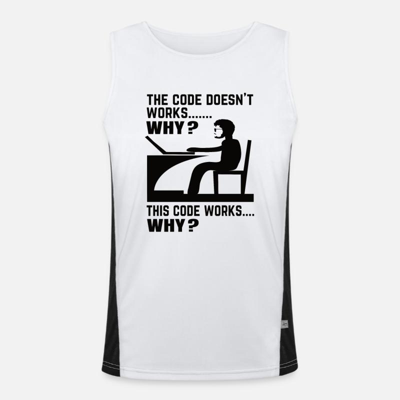 Software Developer Programmer Gift Men's Functional Contrast Tank Top 