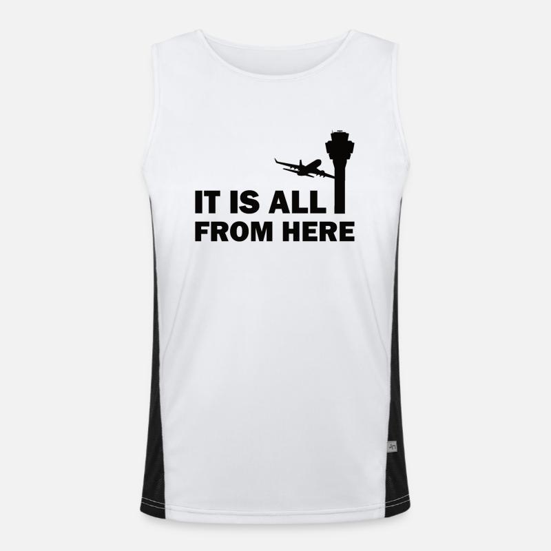 Air traffic controller Tower controller Flight attendants Men's Functional Contrast Tank Top 