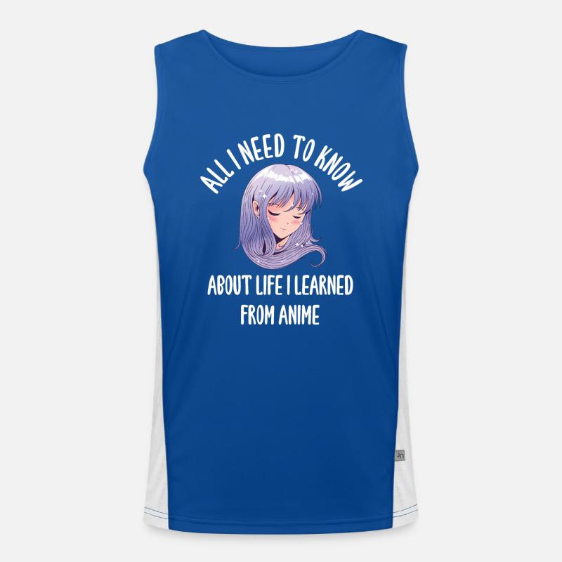 All I Need To Know About Life Anime Funktionelles Kontrast-Tank Top für Männer 