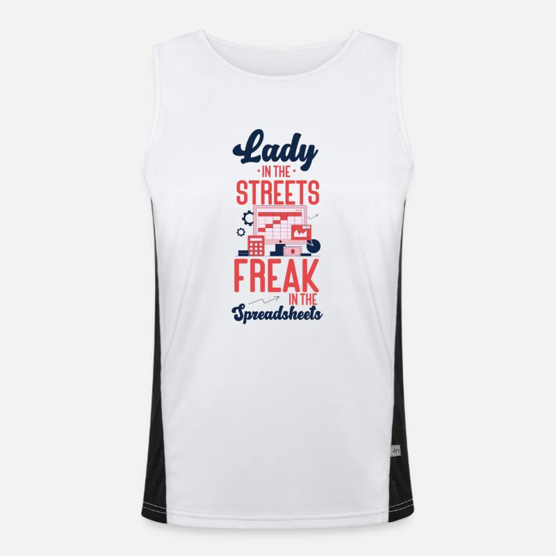 Comptable Comptable Comptable - Débardeur respirant contrasté Homme  - blanc/noir