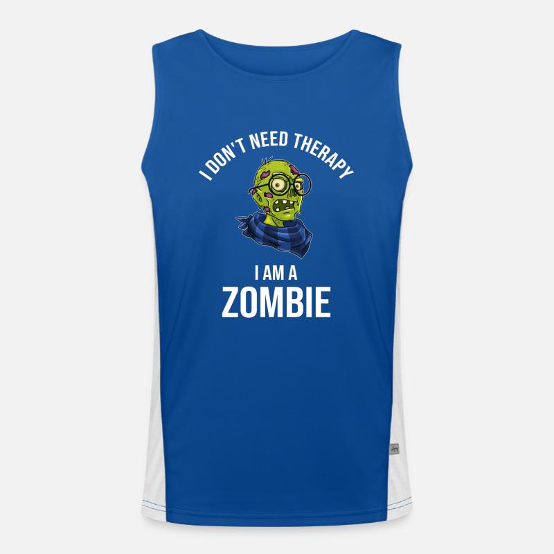 I Dont Need Therapy I Am A Zombie Funktionelles Kontrast-Tank Top für Männer 