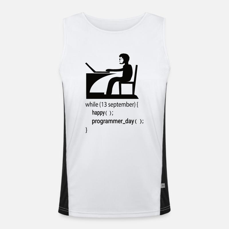 Software Developer Programmer Gift Men's Functional Contrast Tank Top 