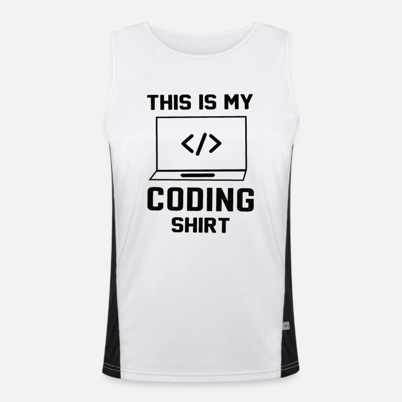 Software Developer Programmer Gift Men's Functional Contrast Tank Top 