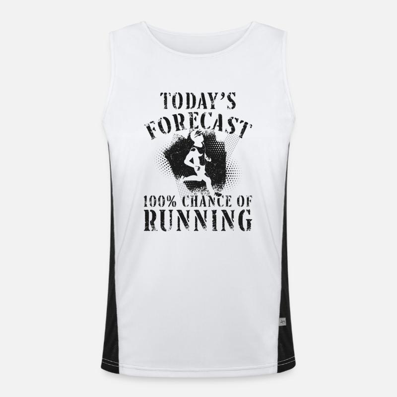 Running Runner Half Marathon - Men's Functional Contrast Tank Top  - white/black