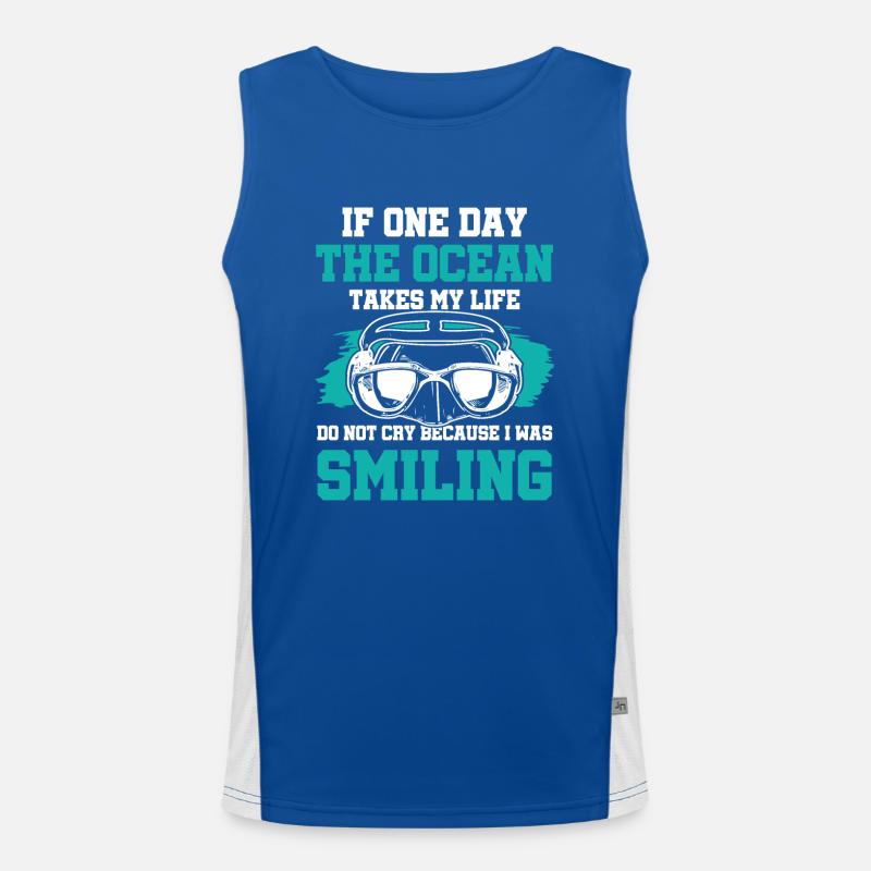 Diving Smile Saying Men's Functional Contrast Tank Top 