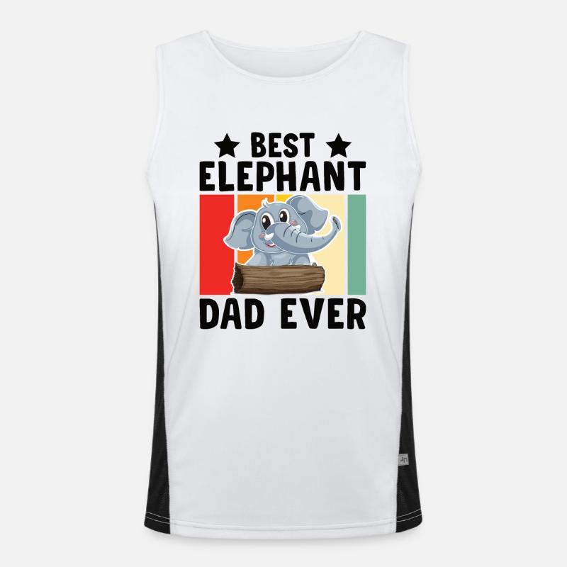 Elephant Father Zookeeper Idée cadeau Débardeur respirant contrasté Homme 