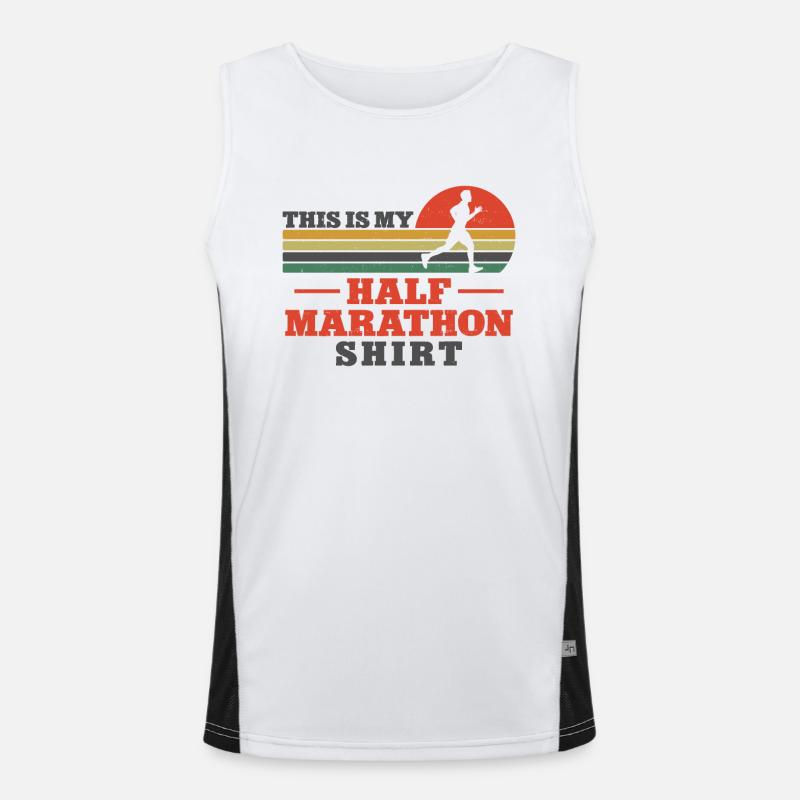 Running Runner Half Marathon - Men's Functional Contrast Tank Top  - white/black