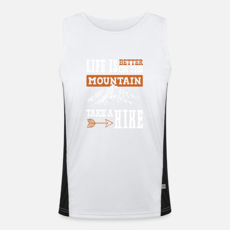 Life is better climbing - Men's Functional Contrast Tank Top  - white/black