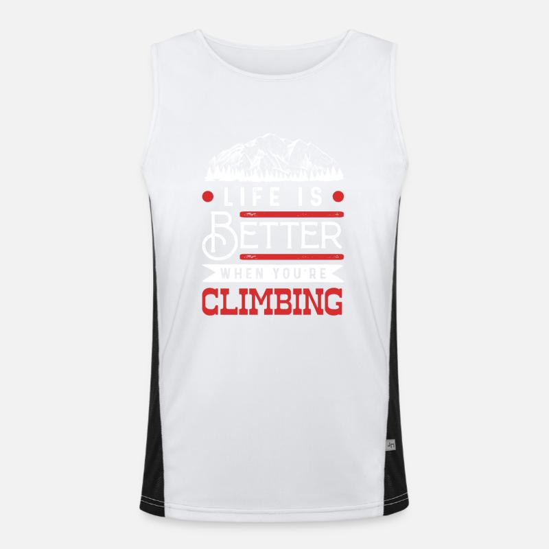 Life is better climbing - Men's Functional Contrast Tank Top  - white/black