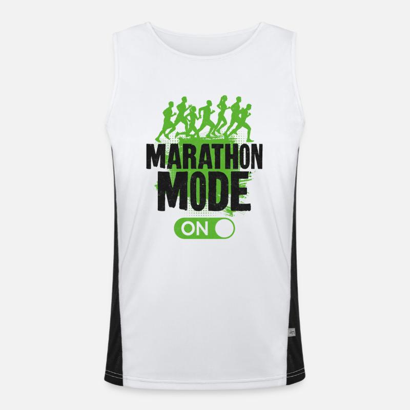 Running Runner Half Marathon - Men's Functional Contrast Tank Top  - white/black