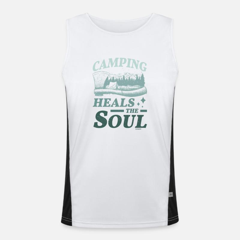 Camping heals the soul Men's Functional Contrast Tank Top 