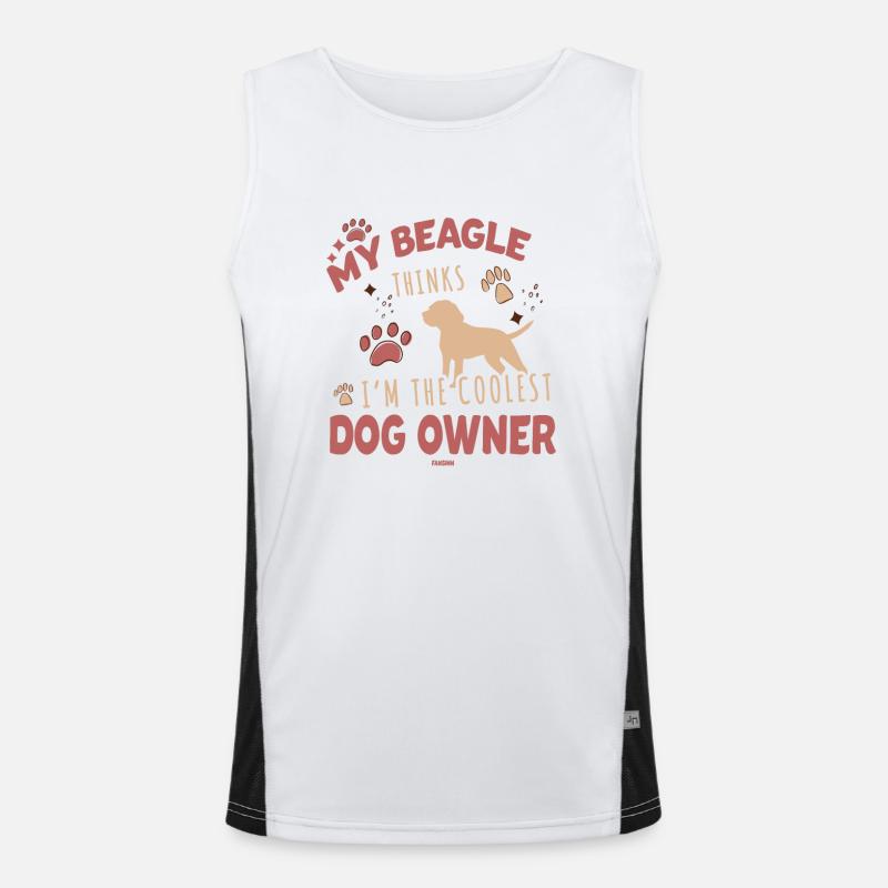 Mein Beagle denkt ich bin der coolste Hundehalter Funktionelles Kontrast-Tank Top für Männer 
