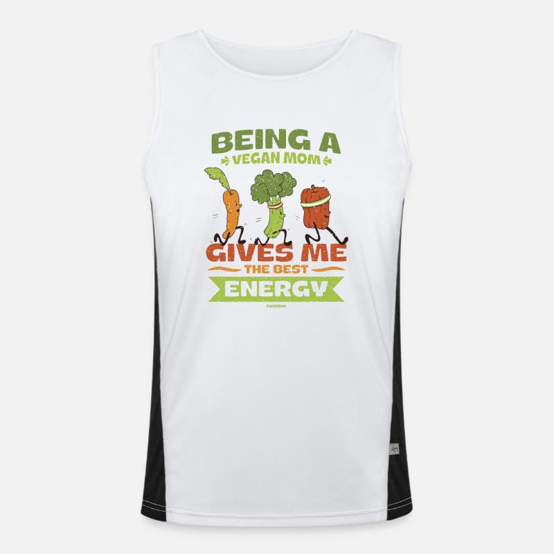 vegane Mutter zu sein gibt mir die beste Energie Funktionelles Kontrast-Tank Top für Männer 