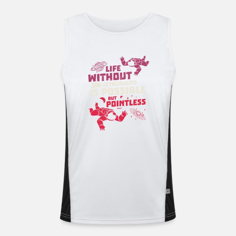 Life without astronauts is possible - Men's Functional Contrast Tank Top  - white/black