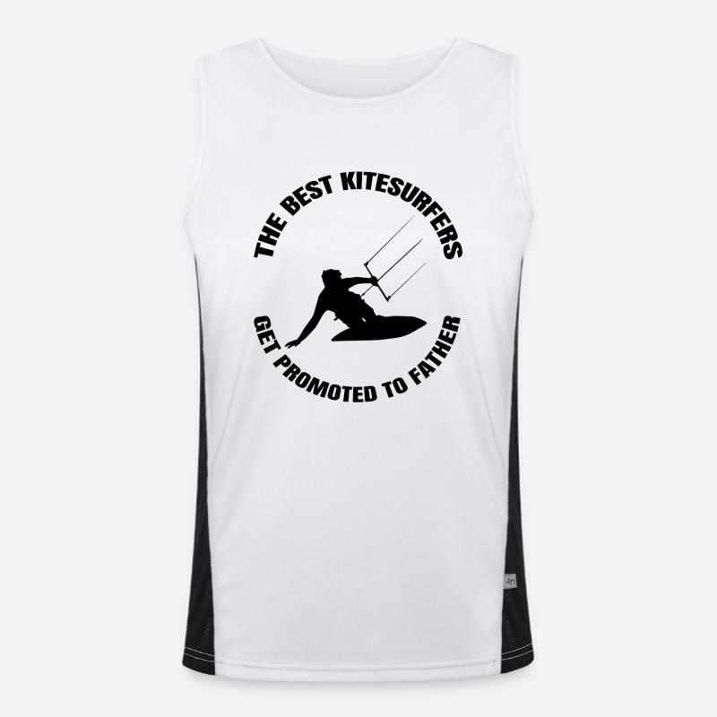Kitesurfer Father Windsurfing Dad Windsurfer Surfing Men's Functional Contrast Tank Top 