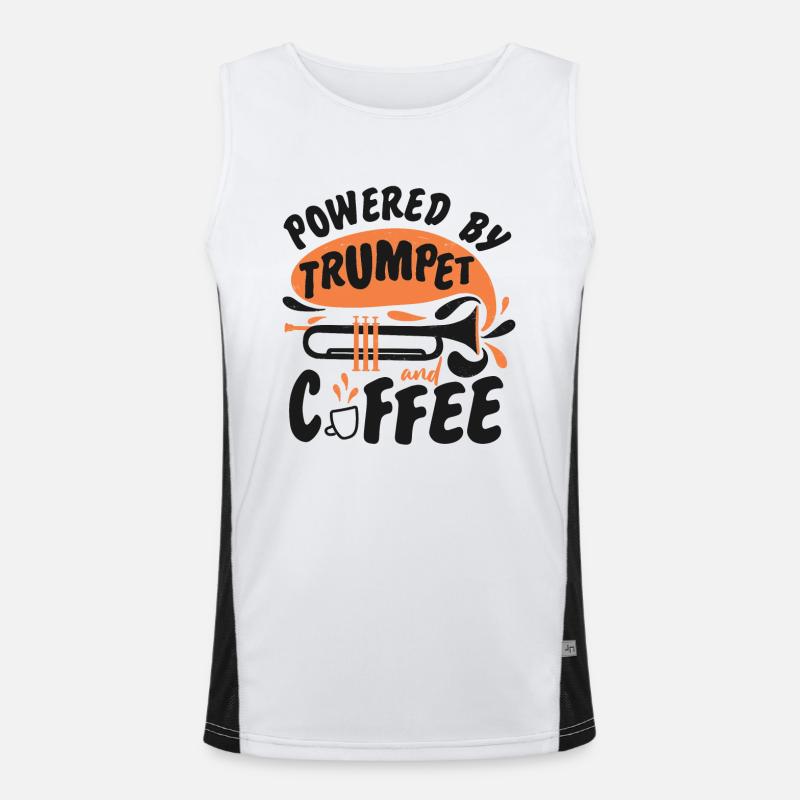 Trumpet Player Coffee Powered By Men's Functional Contrast Tank Top 