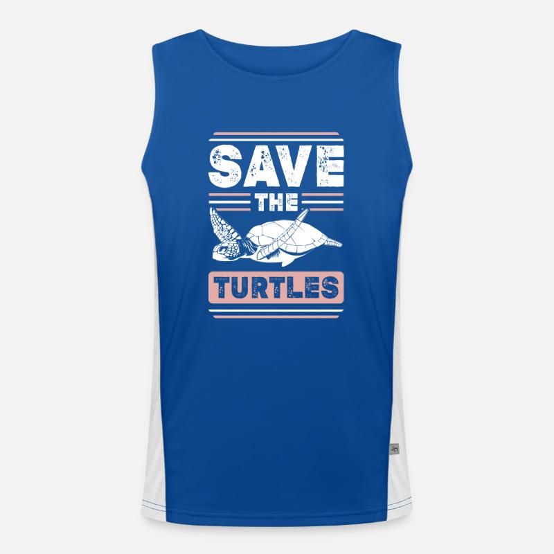 Animal rights activist turtle Men's Functional Contrast Tank Top 