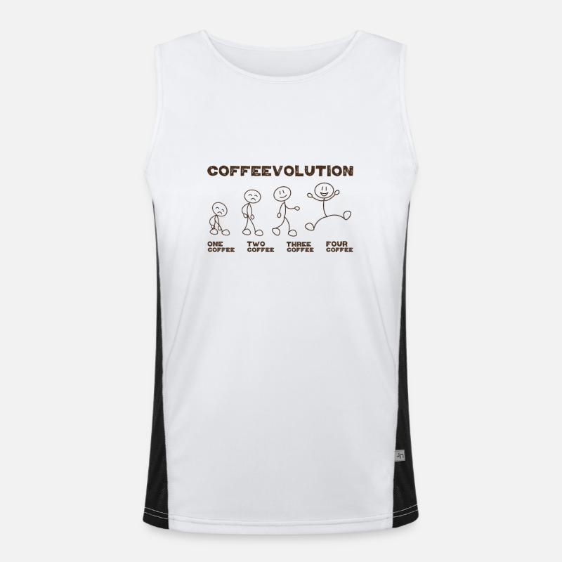 Office Quote Coffee Lover Coffeevolution Evolution Funktionelles Kontrast-Tank Top für Männer 