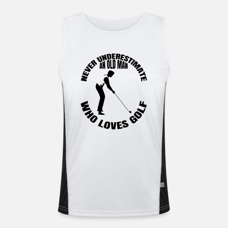 Golf Spruch Golfball Golfspielerin Golfschläger Funktionelles Kontrast-Tank Top für Männer 