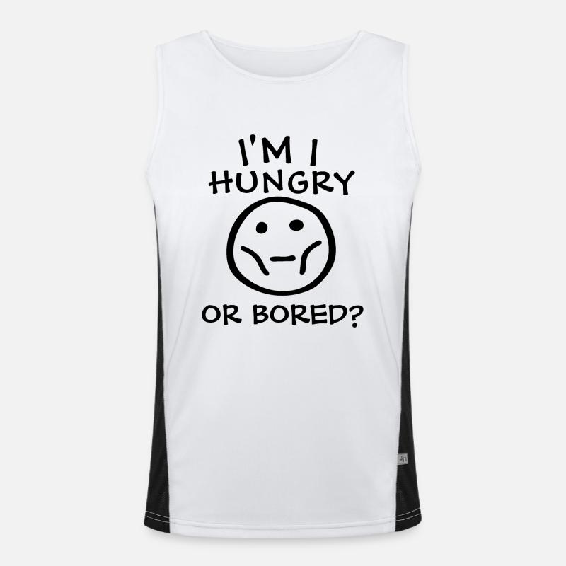 Bin ich hungrig oder gelangweilt Funktionelles Kontrast-Tank Top für Männer 
