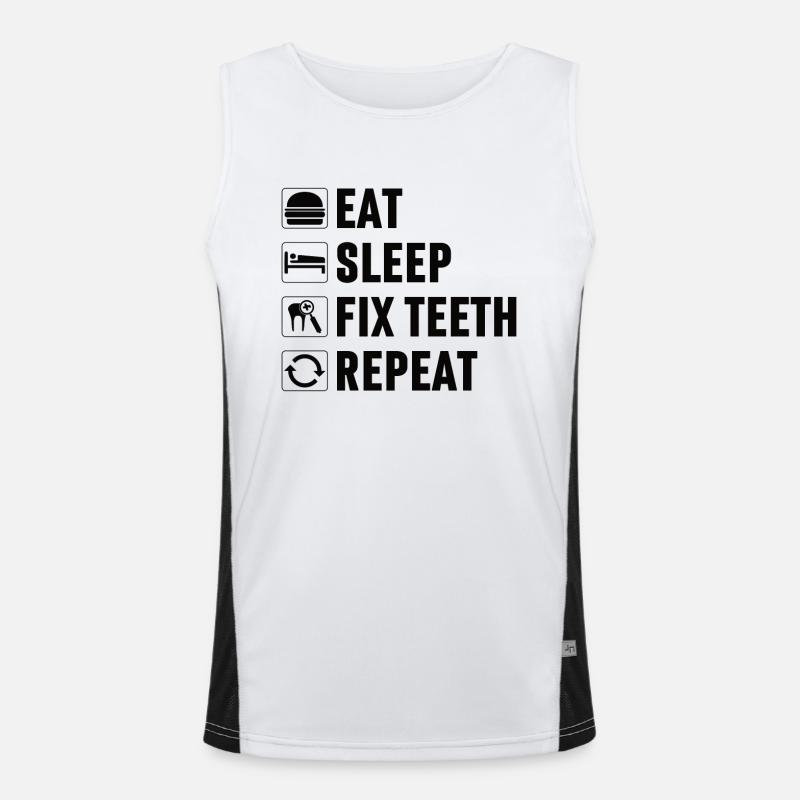 Dental assistant Dentist Tooth Men's Functional Contrast Tank Top 