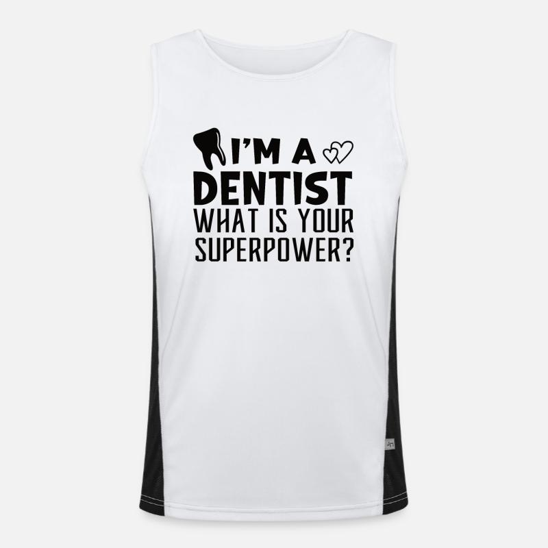 Dental assistant Dentist Tooth Men's Functional Contrast Tank Top 