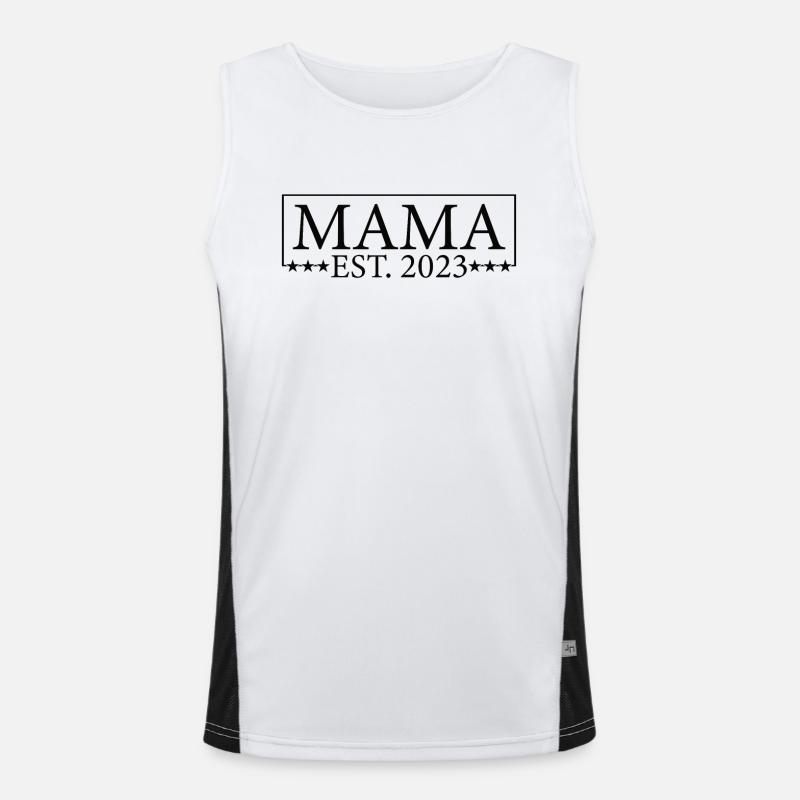 Mom 23 Mutter Baby Ankündigung werdende Mama 2023 Funktionelles Kontrast-Tank Top für Männer 