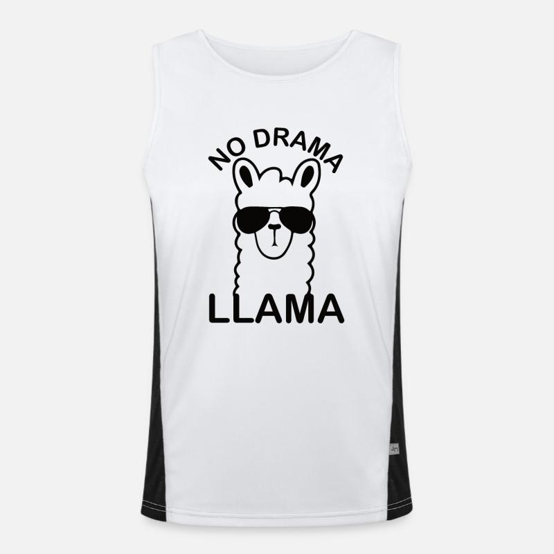 Funny Llama Animals Sunglasses Men's Functional Contrast Tank Top 