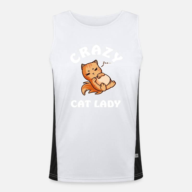 Crazy Cat Lady Funktionelles Kontrast-Tank Top für Männer 