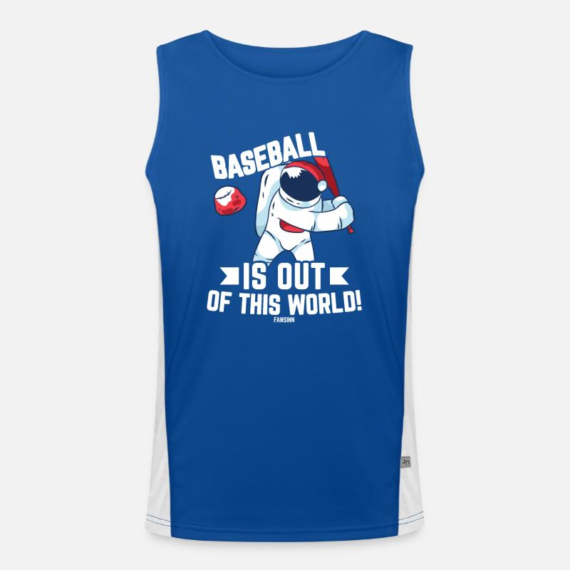 Baseball Bat Space Comet Planet Men's Functional Contrast Tank Top 