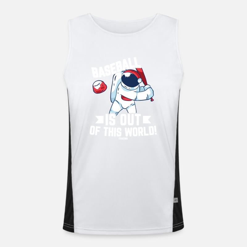 Chauve-souris de baseball espace comète planète Débardeur respirant contrasté Homme 