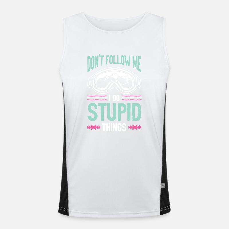 snowboarder lustiger spruch Funktionelles Kontrast-Tank Top für Männer 