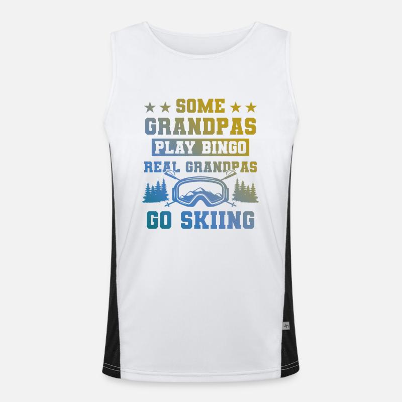 Großvater ski spruch Funktionelles Kontrast-Tank Top für Männer 