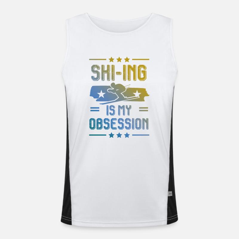 Ski Skiing Men's Functional Contrast Tank Top 