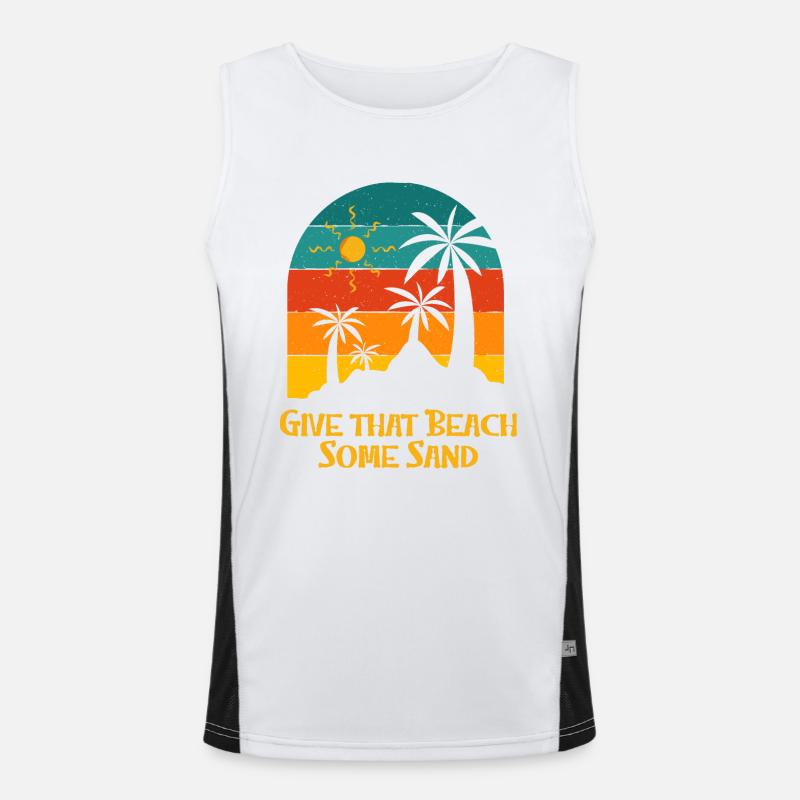 Give that Beach Some Sand Funny Friends Buddy Men's Functional Contrast Tank Top 