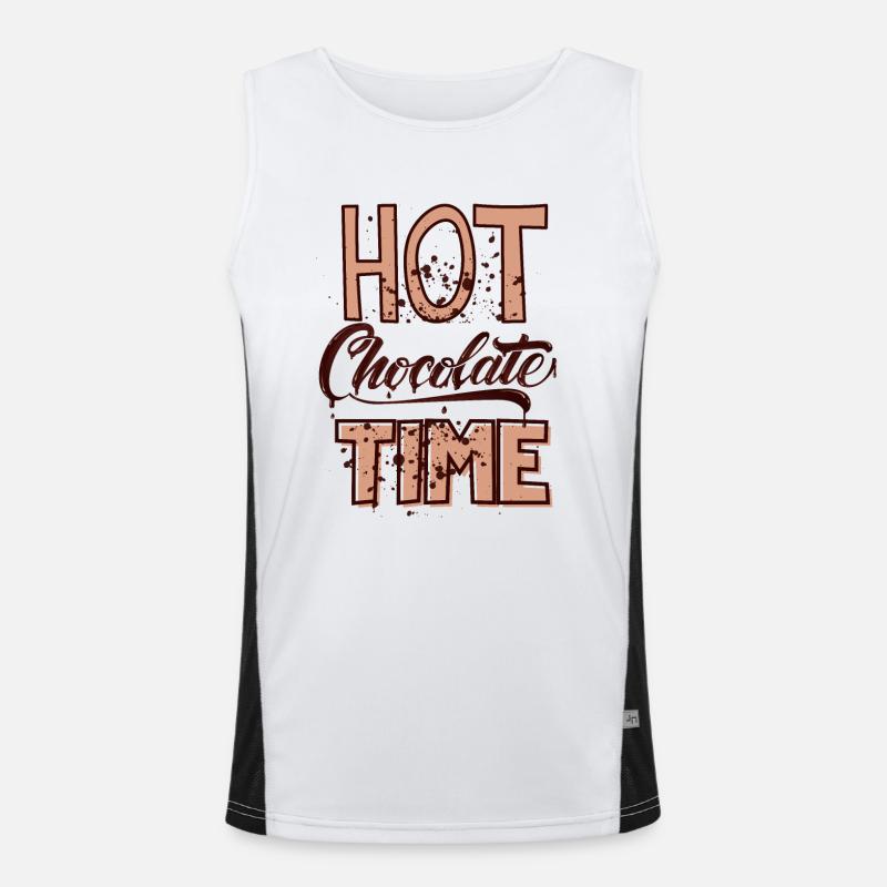 Cute winter quotes - hot chocolate time Men's Functional Contrast Tank Top 