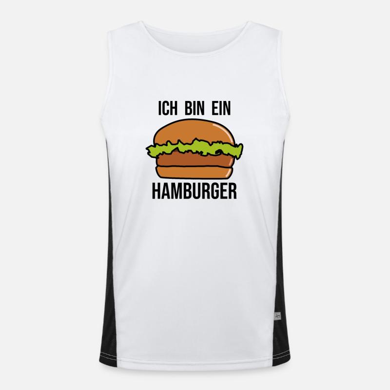 Ich bin ein Hamburger - Hamburger Burger Funktionelles Kontrast-Tank Top für Männer 