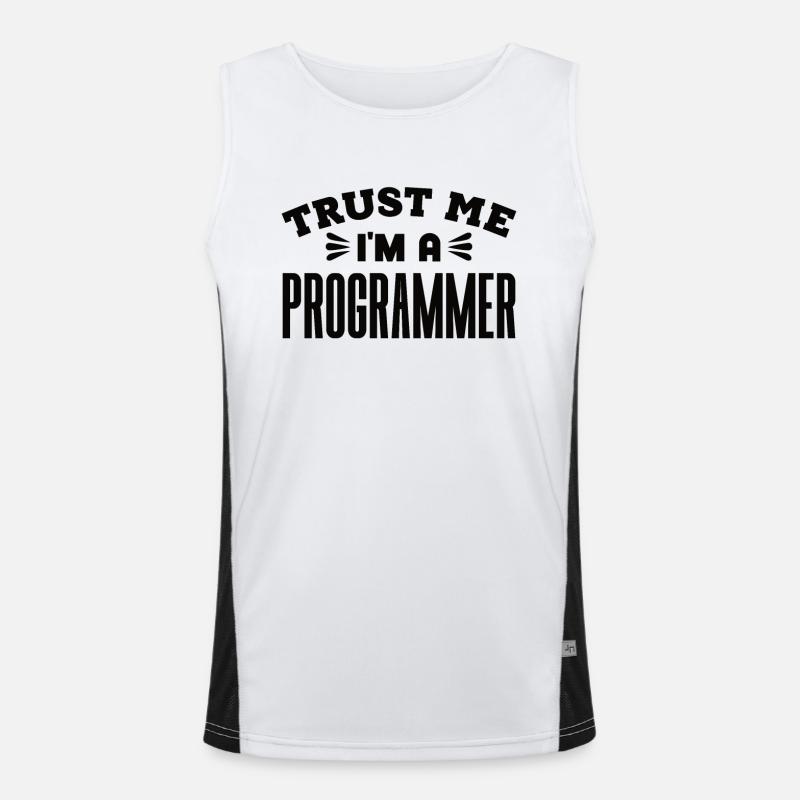 Software Developer Programmer Gift - Men's Functional Contrast Tank Top  - white/black