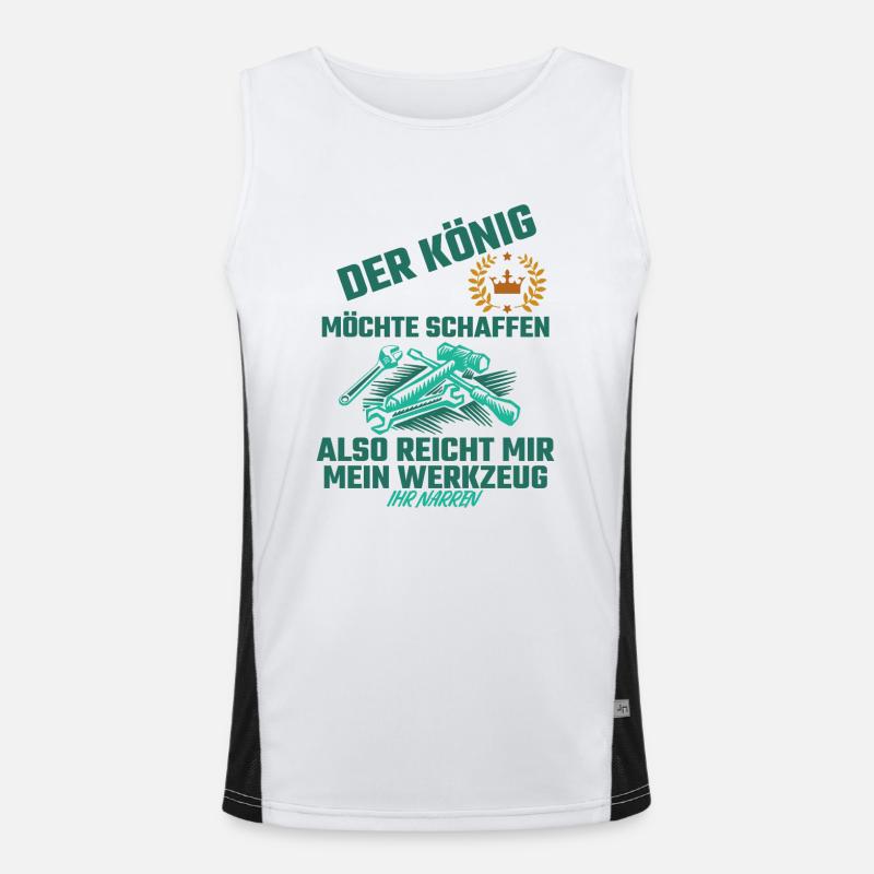 Handwerker König Funktionelles Kontrast-Tank Top für Männer 