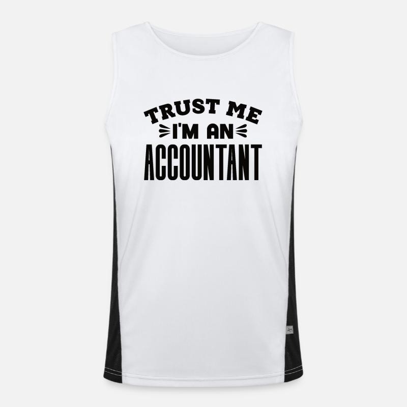 Profession comptable Comptable financier Comptable - Débardeur respirant contrasté Homme  - blanc/noir