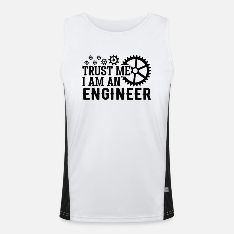 Mechanical Engineer Mechanical Engineer Profession - Men's Functional Contrast Tank Top  - white/black