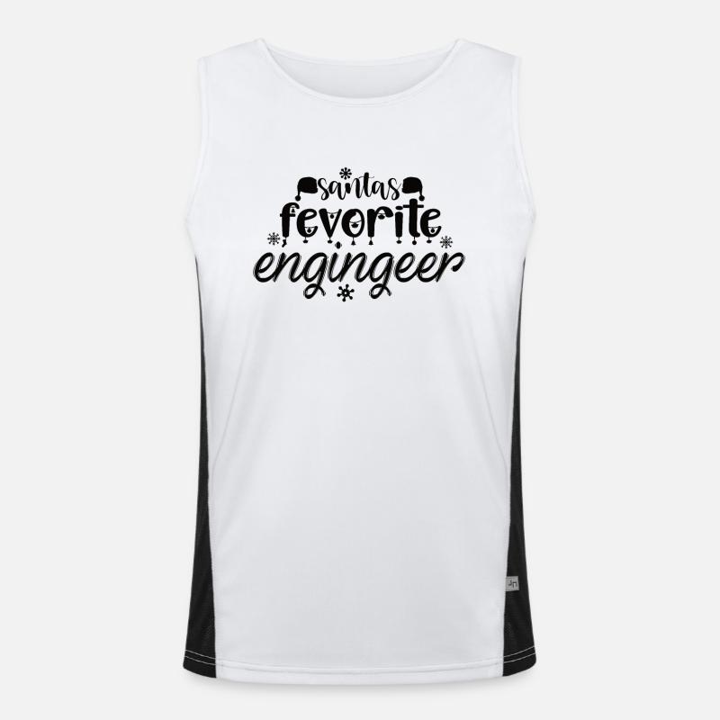 Santa's dearest engineer gift - Men's Functional Contrast Tank Top  - white/black