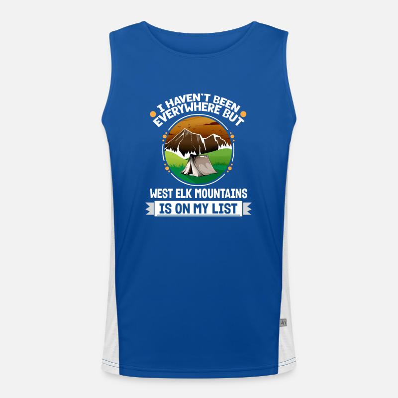 West Elk Mountains Is On My List Hiking Camping Men's Functional Contrast Tank Top 