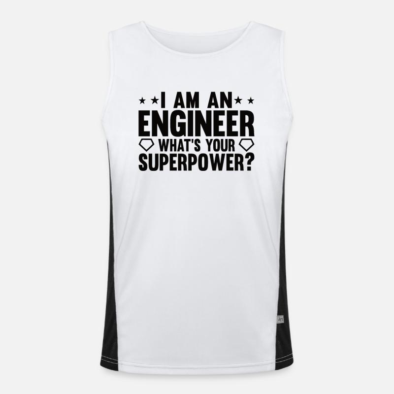 Engineer Brain Mechanical Engineering Electrical Engineering Math Men's Functional Contrast Tank Top 