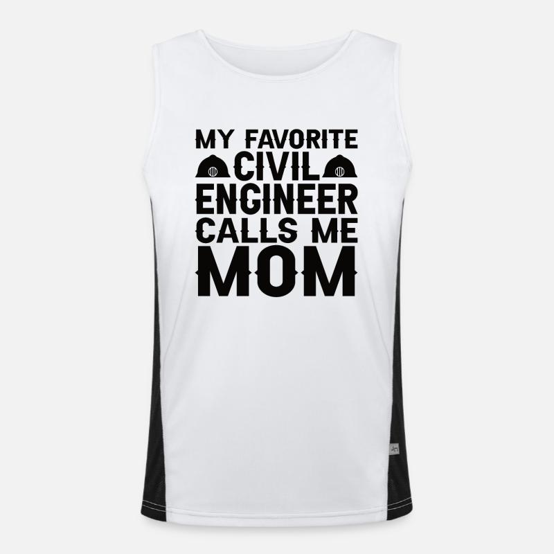 Civil Engineer Bridge Construction Statics Son Mama Engineer Men's Functional Contrast Tank Top 
